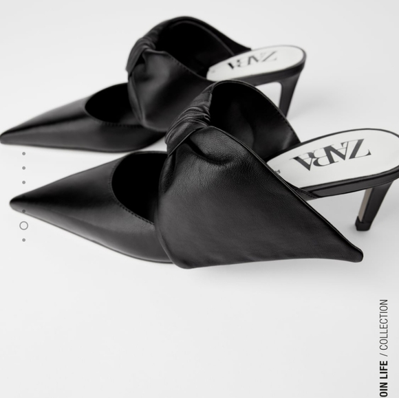 Zara Shoes - Zara slingback leather heels with bow